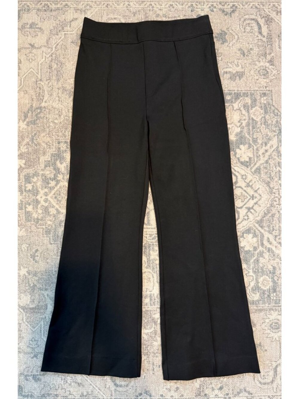 Spanx High Rise Pull On Ponte Wide Leg Black Pants Medium Career Stretch